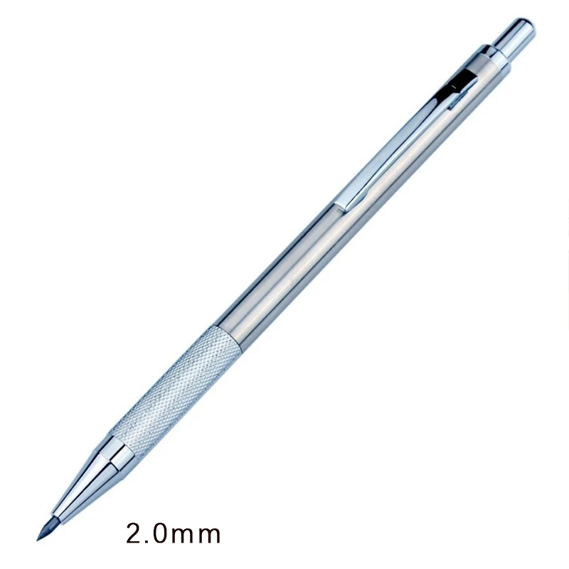 Silver Automatic Pencil With 2b Hb Lead Office School Writing Drawing Tools Kawaii Stationery