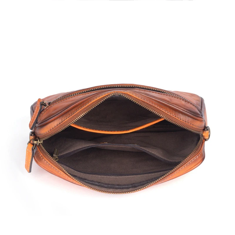 Мужская кожаная сумка-мессенджер на плечо кошелек