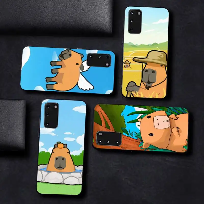 

Cartoon Capybara Phone Case For Samsung S 9 10 20 21 22 23 30 23plus lite Ultra FE S10lite Fundas