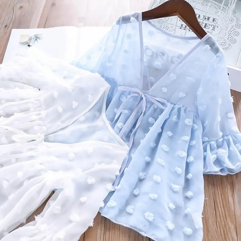 

Girls White Blouse Cardigan Kids Thin Outwear Summer For Girl Lace Hollow Sun Protection Shirt Fashion Clothes 8 13 years Jacket