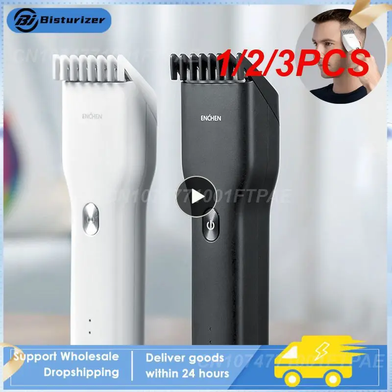 

1/2/3PCS ENCHEN Hair Trimmer For Men Kids Cordless USB Rechargeable Electric Hair Clipper Cutter Machine With