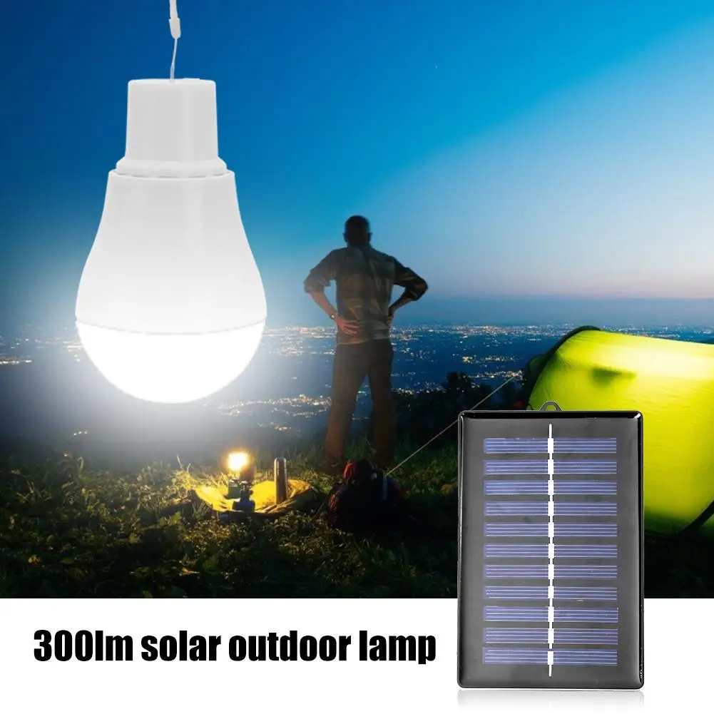 

5V 15W 300LM Portable Solar Power Outdoor Lamp Low Power Consumption Bulb Solar Power Panel Outdoor Garden Camping Tent Lighting