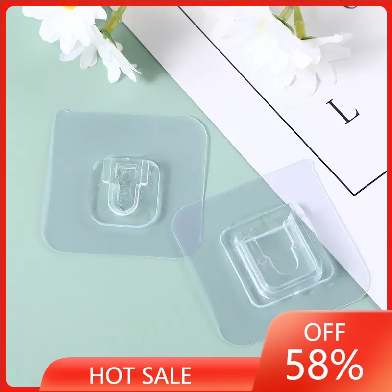 

Настенная вешалка на присоске, двухсторонний прозрачный держатель на присоске для кухни и ванной