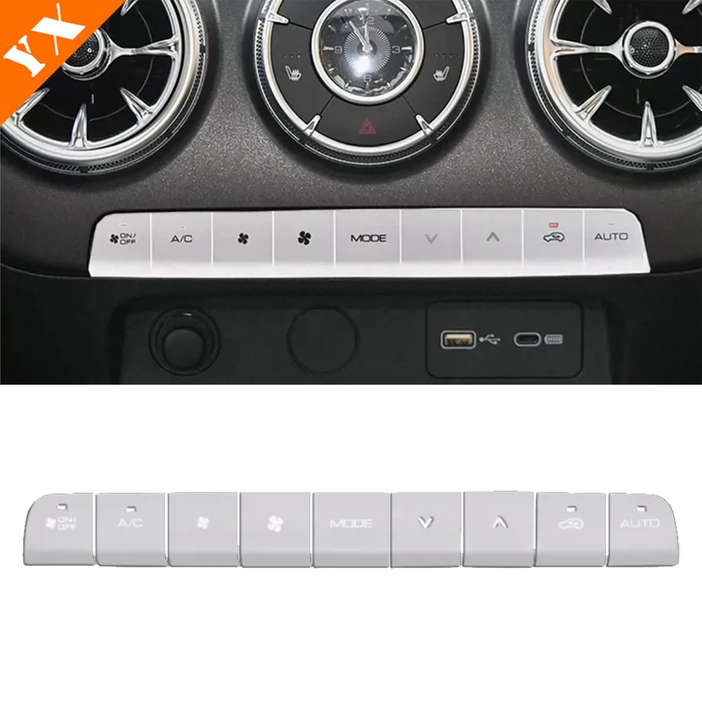 

Аксессуары для GWM Tank 300 Tank 300 2025, алюминиевый серебристый автомобильный центральный консоль, кнопка переключения подъема окна, наклейка, крышка