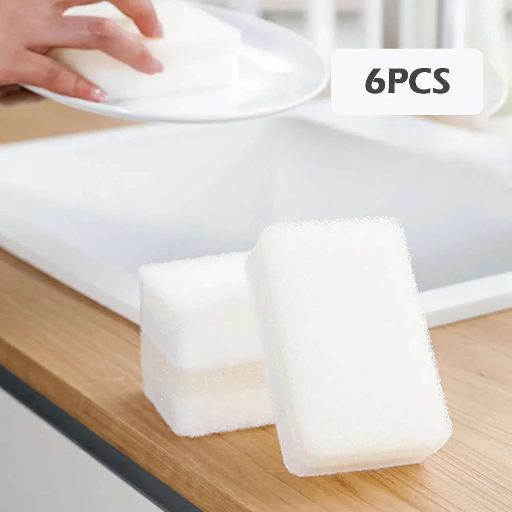 6pcs Three Layers Dish Washing Soft Cleaning Sponge Daily Reusable Hand Tool Stain Removal Rectangle Scouring Pad Easy Clean - купить по