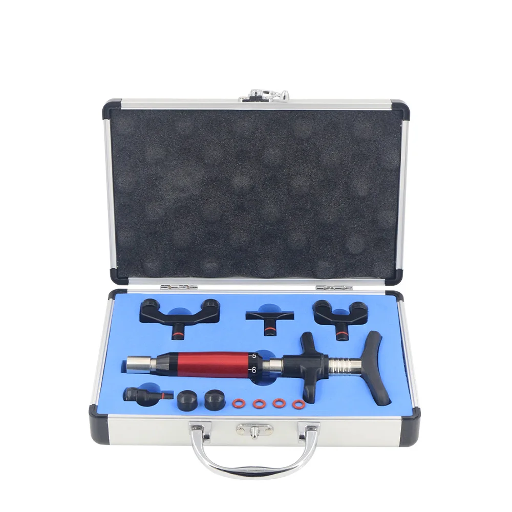 

NEW Manual Chiropractic Adjustment Tools 6 Level 4 Heads Bone Correction Massage Gun Physiotherapy Adjustable Spine Massager