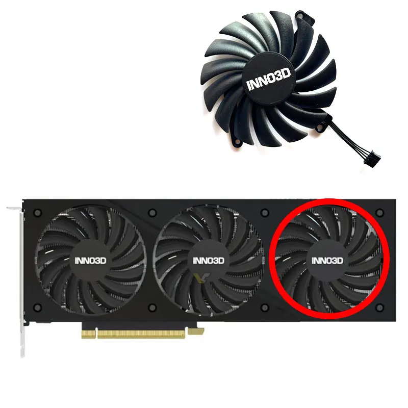 Новинка 85 мм для видеокарты INNO3D GeForce RTX 3070ti 8 Гб X3 OC Black Gold Extreme Edition