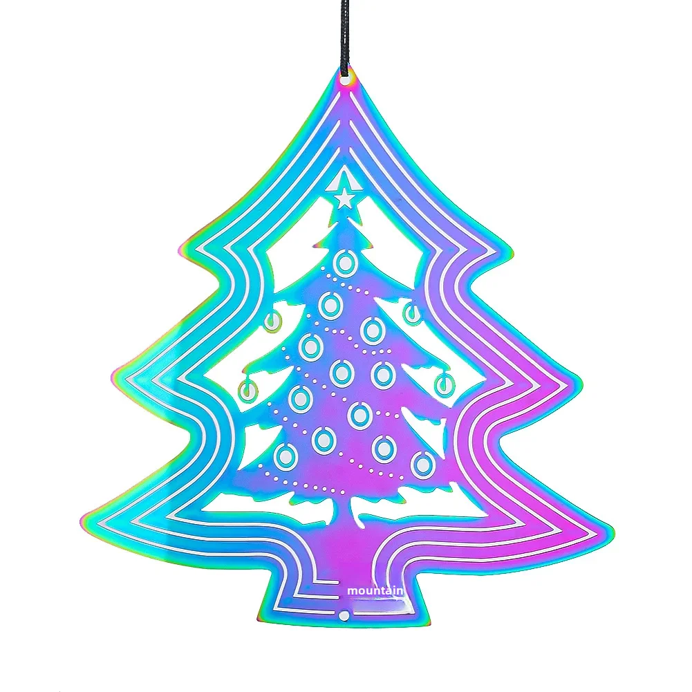 Скандинавские градиентные 3D вращающиеся колокольчики из нержавеющей стали