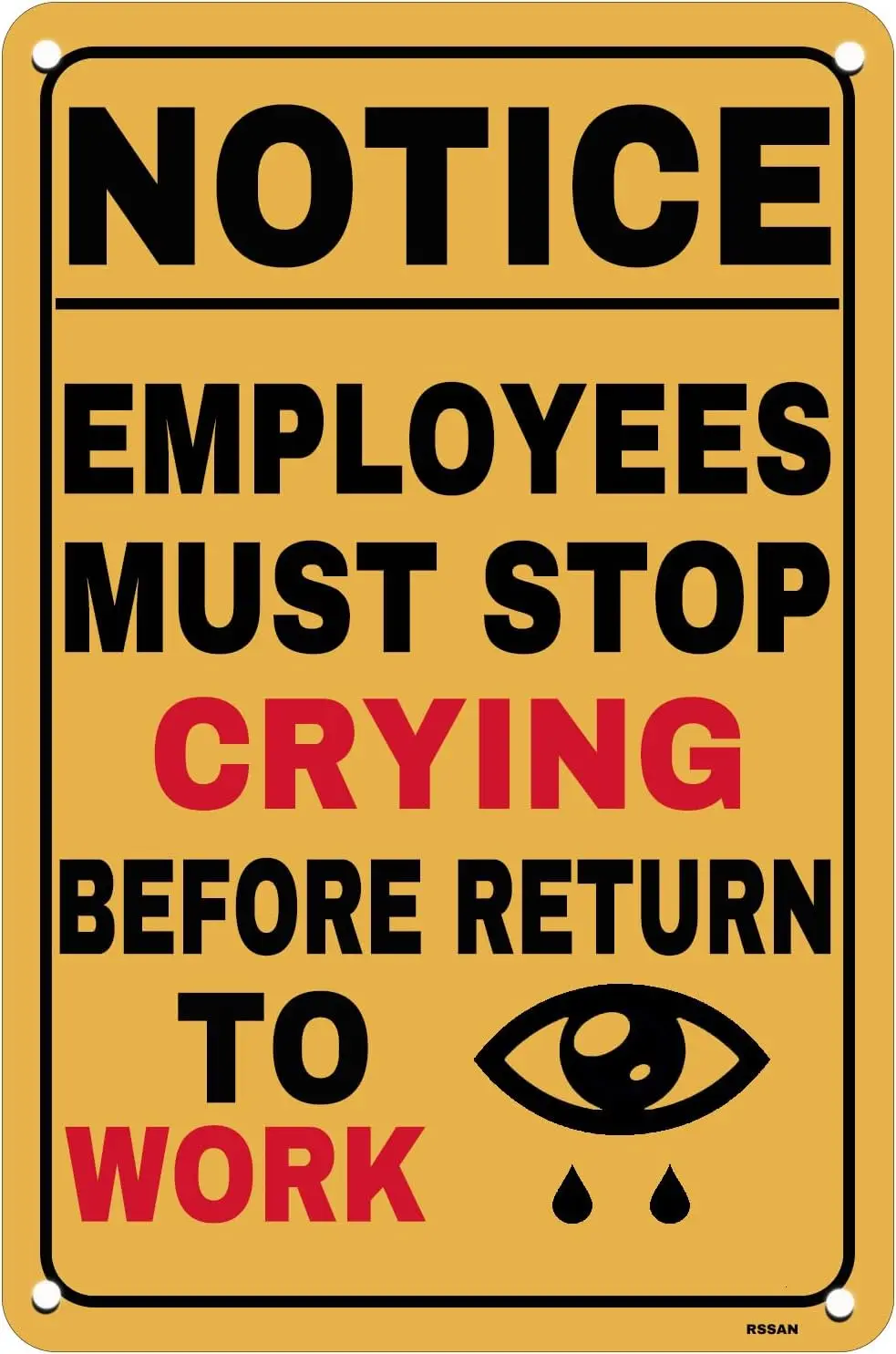 Vntge Metl Tn Sgn Employees Must Stop Cryng для домашнего офиса Grge Street Cfe Br Club Wll Decorton Retro 8x12 nch