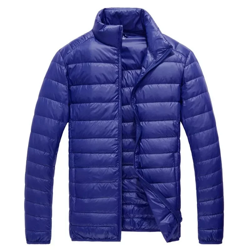 New2022 Jacket Autumn Winter New Fashion Stand Collar Short Large Ultra-thin Lightweight Youth Slim Coat Parka Male Clothing