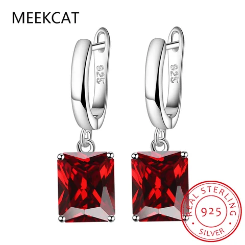 Серьги-подвески MEEKCAT из серебра 925 с гранатом, аметистом, цитрином, перидотом и синим топазом