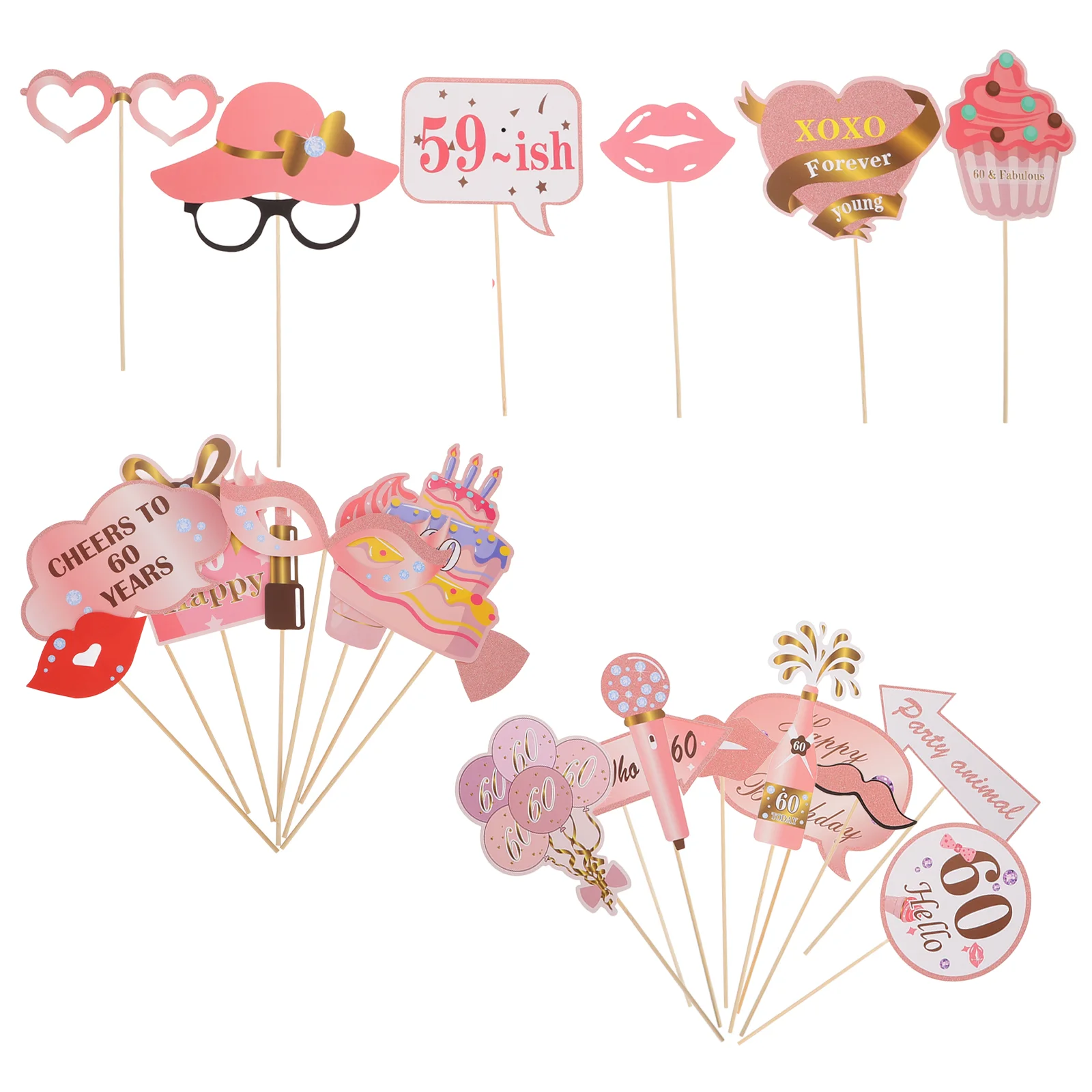 33 шт. украшения для дня рождения реквизит фотобудки свадьба розовый новогодний