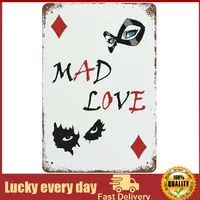 Mad Love Joker Poster Antique Tin Sign Bar Poster Metal Wall Plate Vintage Tin Sign Wall Art Retro Advertising Metal Tin Sign