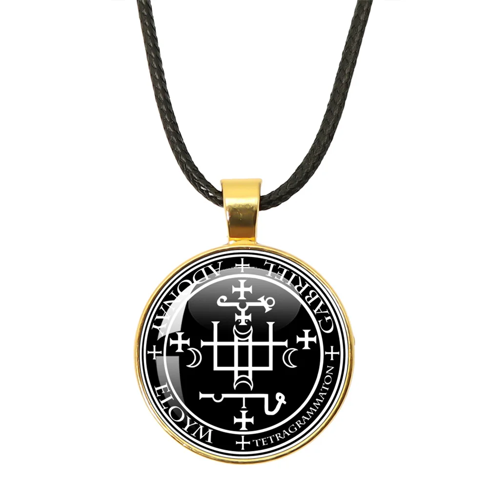 Печать семь архангелов медаль кожаная веревка ожерелье Майкл Рициэль Уриэль