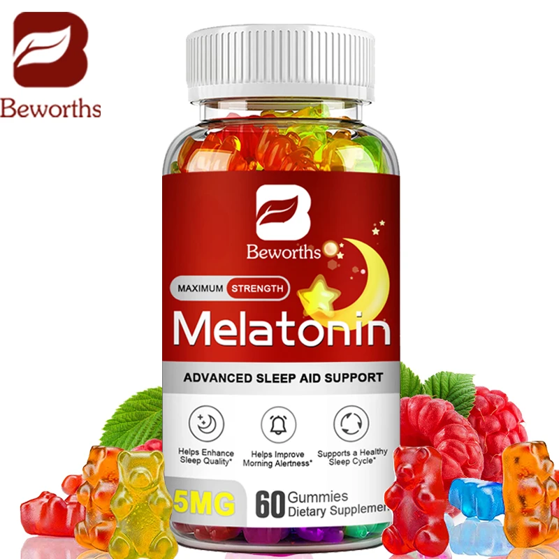 

Melatonin 5mg Gummies Anti stress Adult Night Sleep Assist Melatonins Vitamin B6 Tablet melatonin sleeping pills For Women & Men