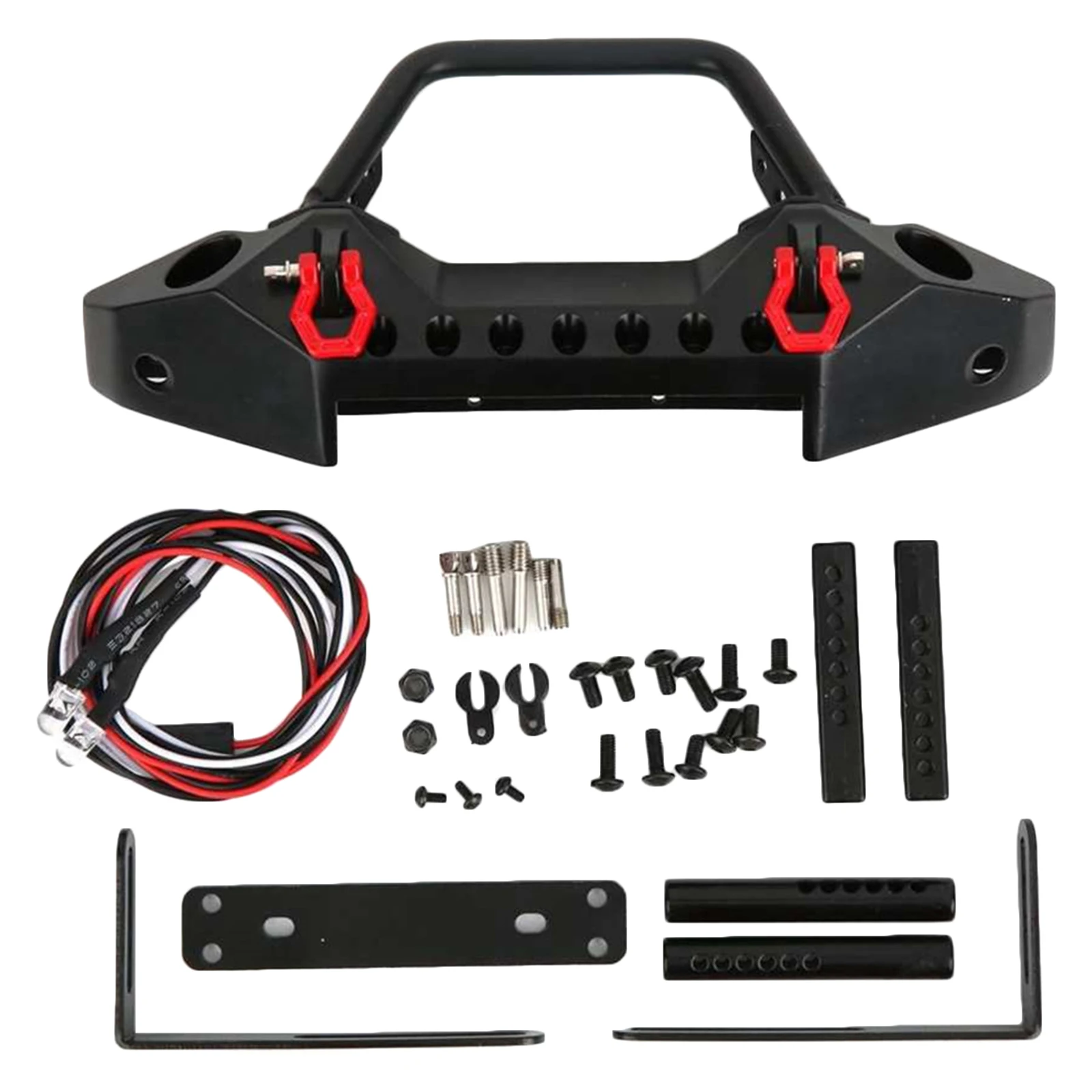 

Светодиодные лампы, металлический передний бампер для 1/10 RC Crawler Axial SCX10 90046 TRAXXAS TRX-4, передний бампер светодиодный ными лампами