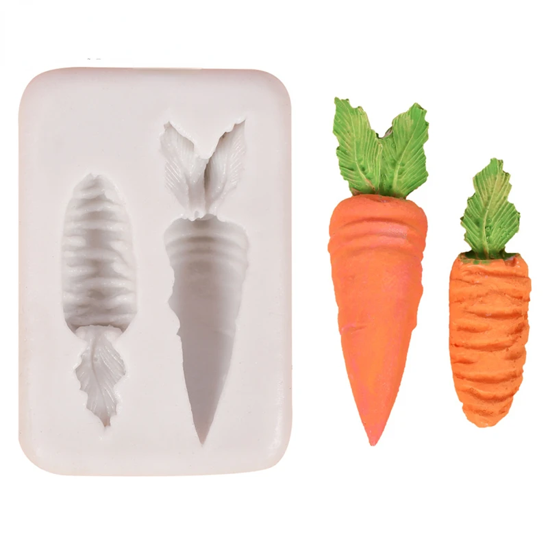 

2 Holes Carrot Shaped Silicone Molds Handmade Fondant Cake Mold Sugar Craft Chocolate Moulds Tools Ice Block Soap Mould