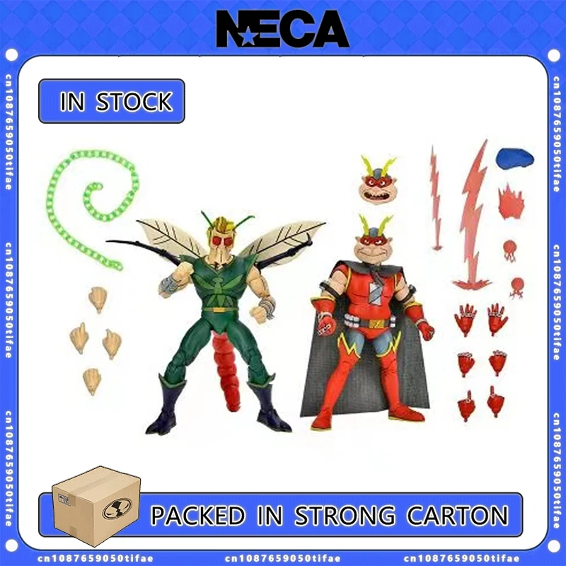 NECA Toys TMNT Bugman And Electrozapper 7'' Action Figures Original Anime Doll Model Garage Kits Collection Decoration Gift