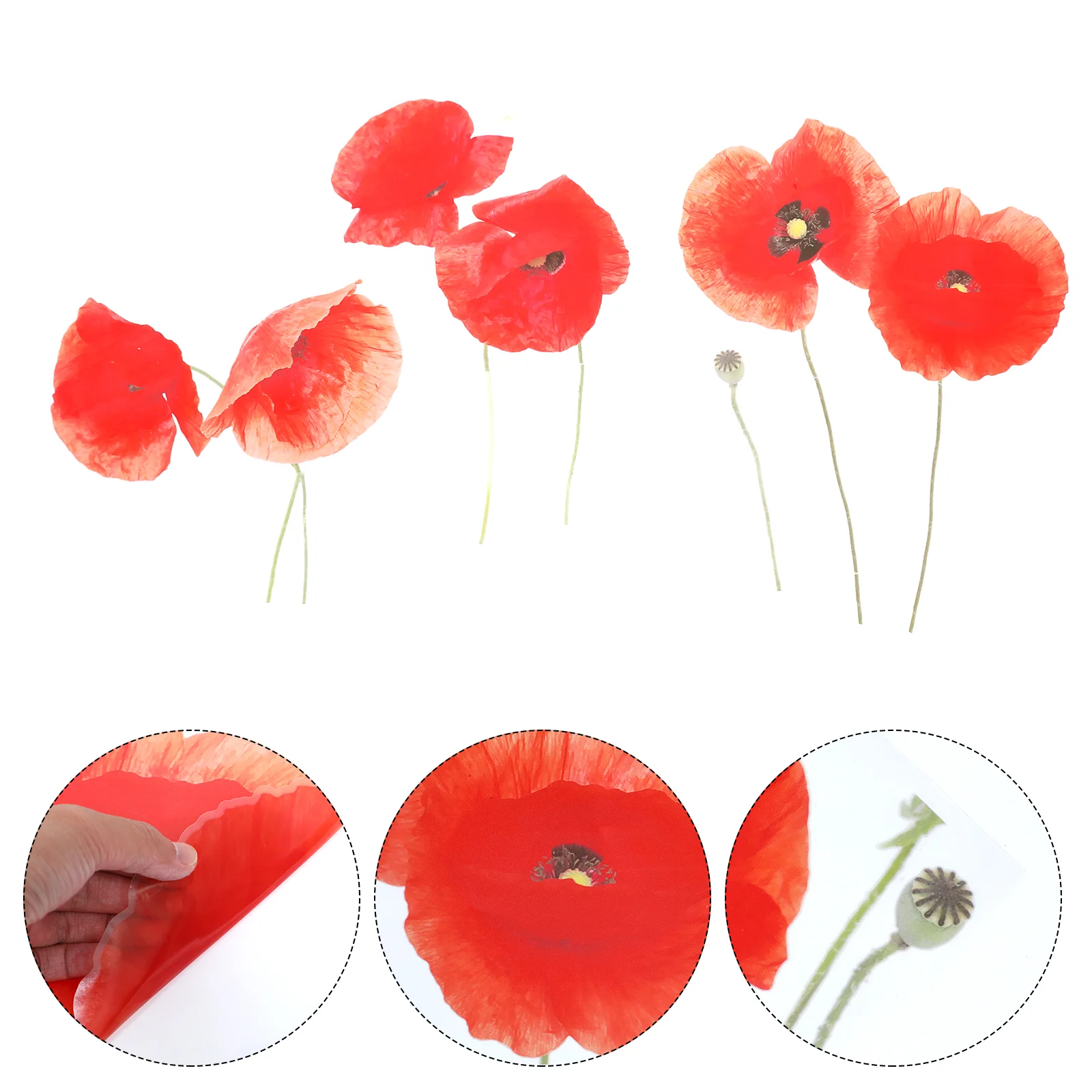 

Wallpapers Peel Stick Flower Stickers Room Decal Self Adhesive Decals Decor Poppies