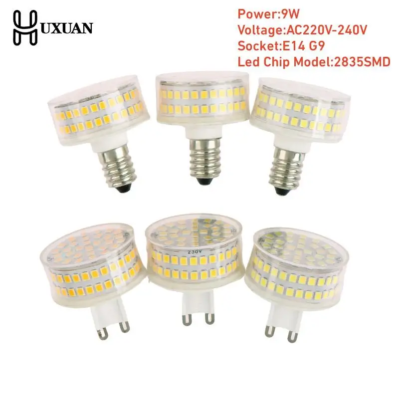 

LED Blub E14 G9 AC220V 9W SMD2835 No Flicker LED Light Lamp Chandelier Light No Flicker Lamp Chandelier Light Replace