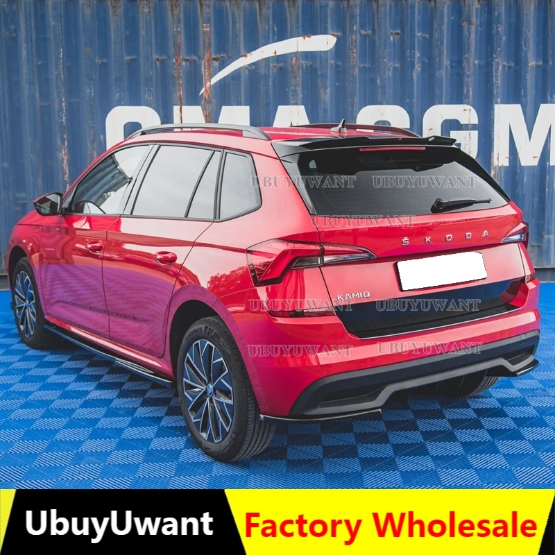 

Задний спойлер UBUYUWANT на крышу для Skoda Kamiq 2019-Up, блеск из АБС-пластика, черный Автомобильный задний спойлер, универсальное крыло