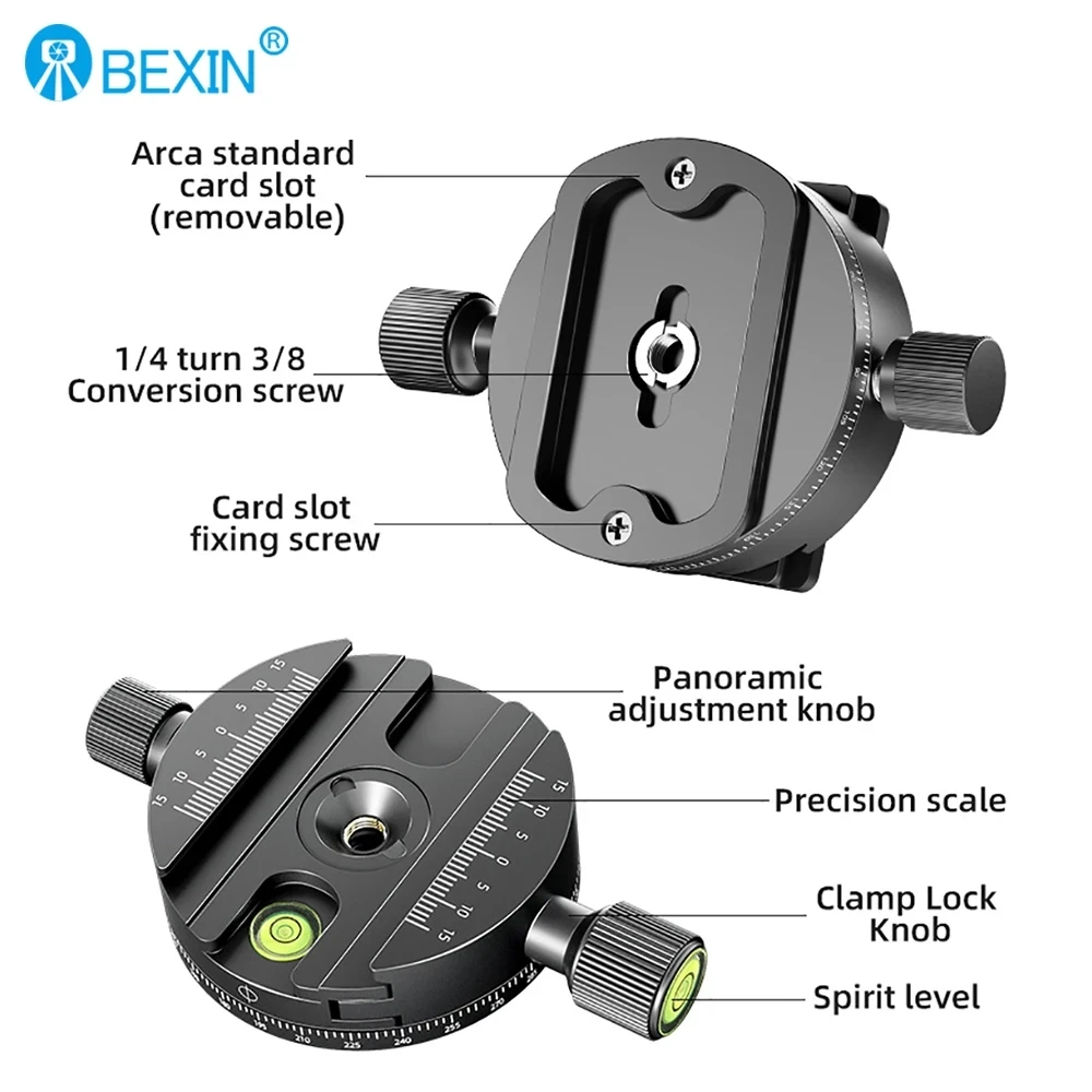 Головка штатива BEXIN QJ-08 для DSLR-камеры панорамный быстроразъемный зажим с