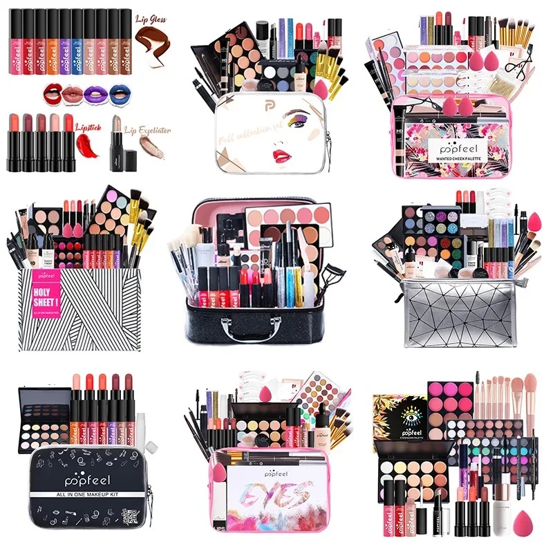 

POPFEEL Makeup Set Combination Beginner Beauty Girl Light Makeup Cosmetic Models Diverse High Quality Professional Wholesale Hot