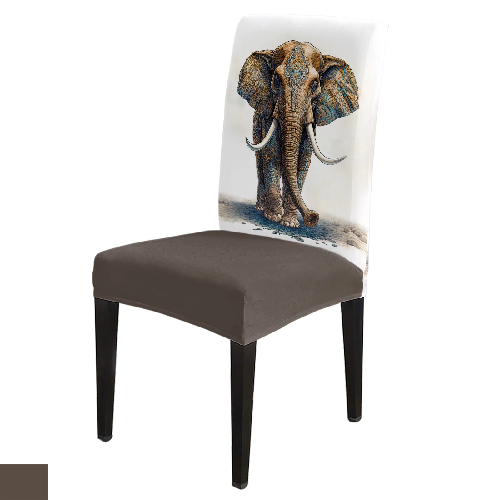 

Чехол на стул в богемном стиле со слоном для кухни, чехлы на стулья для обеденного стола, эластичные Чехлы для банкета, отеля, дома