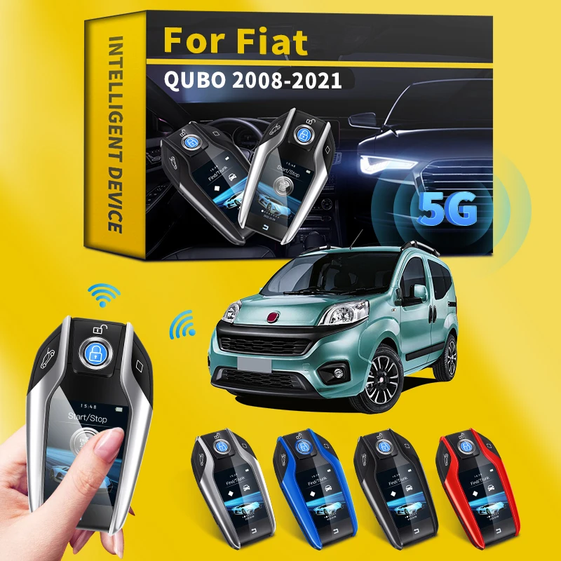 

For Fiat QUBO 2008-2021 225 Modified Smart Remote Key with LCD Screen Display Screen Car Key Case one-key start Auto Accessories