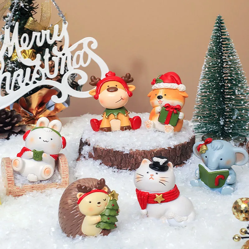 Лидер продаж новинка рождественские украшения ROOGO фигурки Мультяшные корги лось