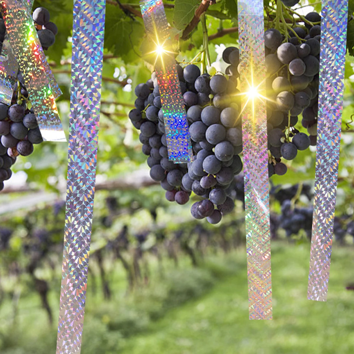 Двухсторонние светоотражающие ленты для репеллентов птиц и цветочных садов