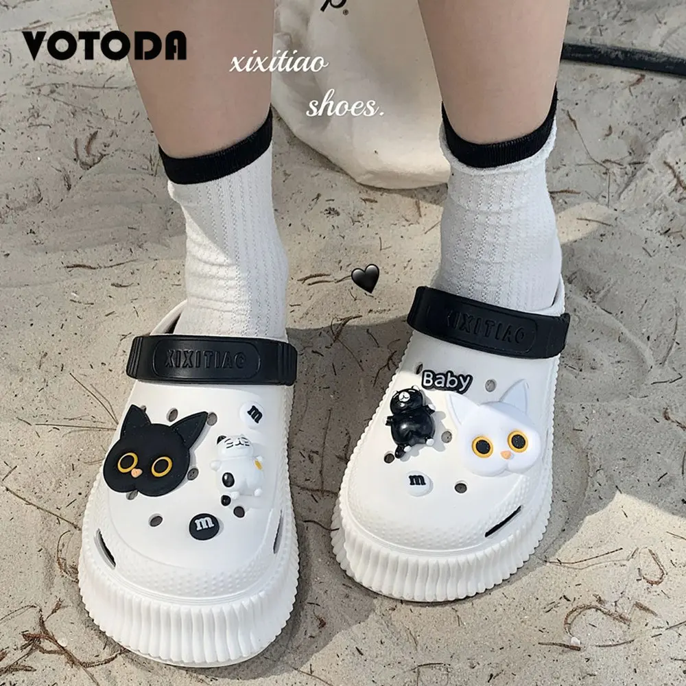 Summer Thick-soled Hole Slippers for Women Cute Soft EVA Beach Sandals Girls Fashion Platform Clogs Outdoor Slides Flip Flops