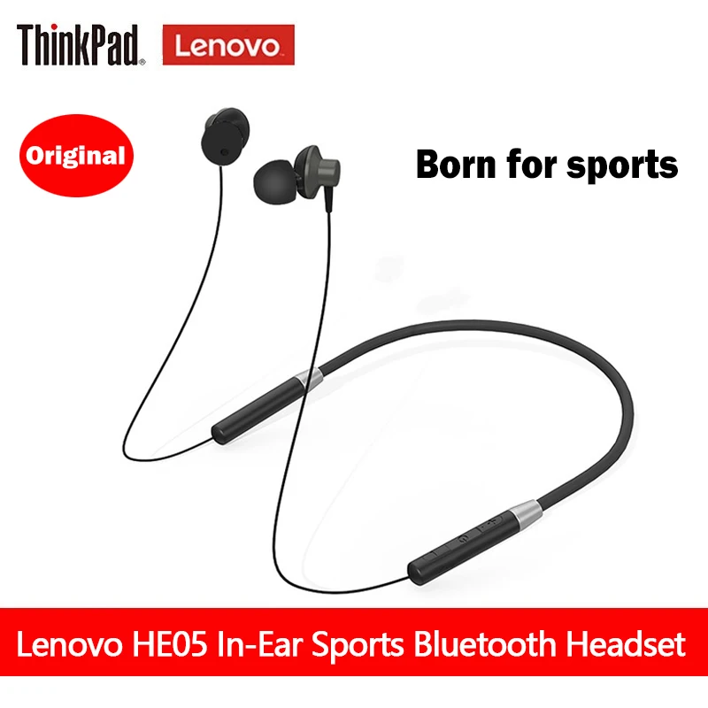 

Original Lenovo HE05 Earphone Bluetooth5.0 Wireless Magnetic Neckband Headset IPX5 Waterproof Sport Earbud Noise Cancelling Mic