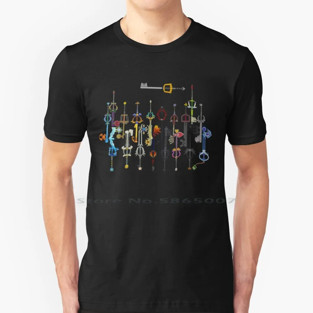 Футболка Kingdom Hearts Keyblades из 100% хлопка Geek Nerd Gamer с коротким рукавом и длинным Подарок