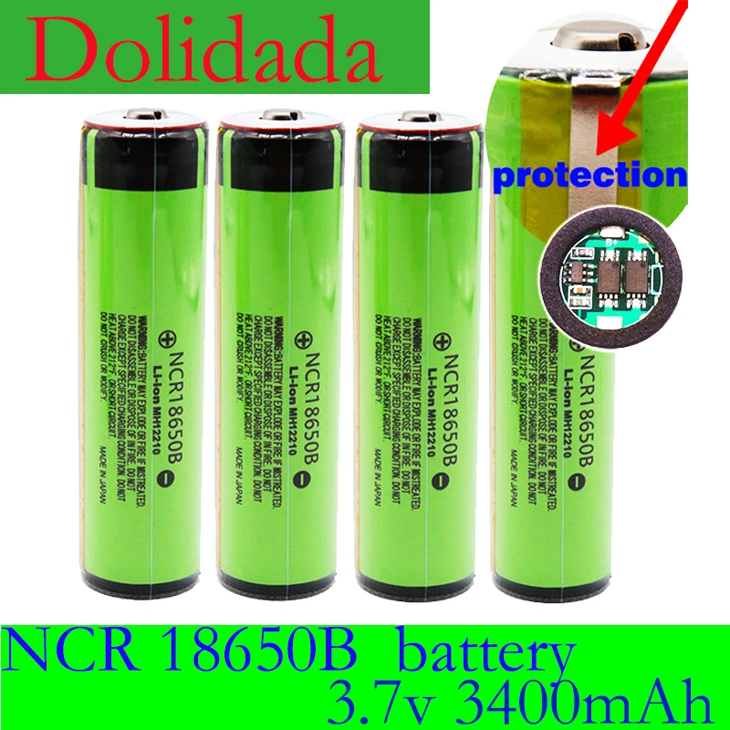 

20PCS Original Protected 18650 NCRB Rechargeable Li-Ion Battery 3.7 V with PCB 3400mAh for Flashlight Batteries BMS