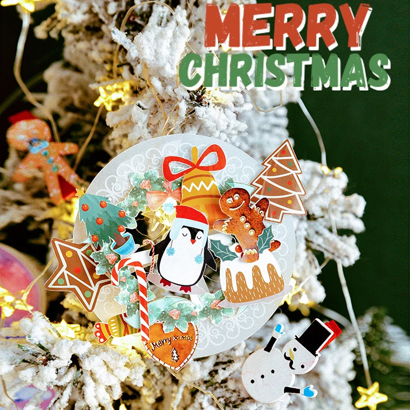 

45Pcs/Box Christmas Decorative Sticker Merry Santa Claus Shaped Stickers For Diy Scrapbook Diary Album Decoration Stationery