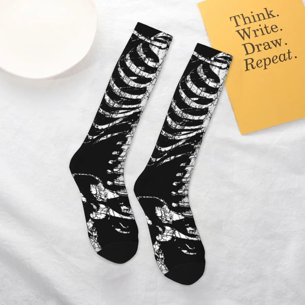 

Skeleton Socks Spare Ribs Trendy Wearable Art Soft School Mid Stockings Large Chemical Fiber Teen Stylish Socks