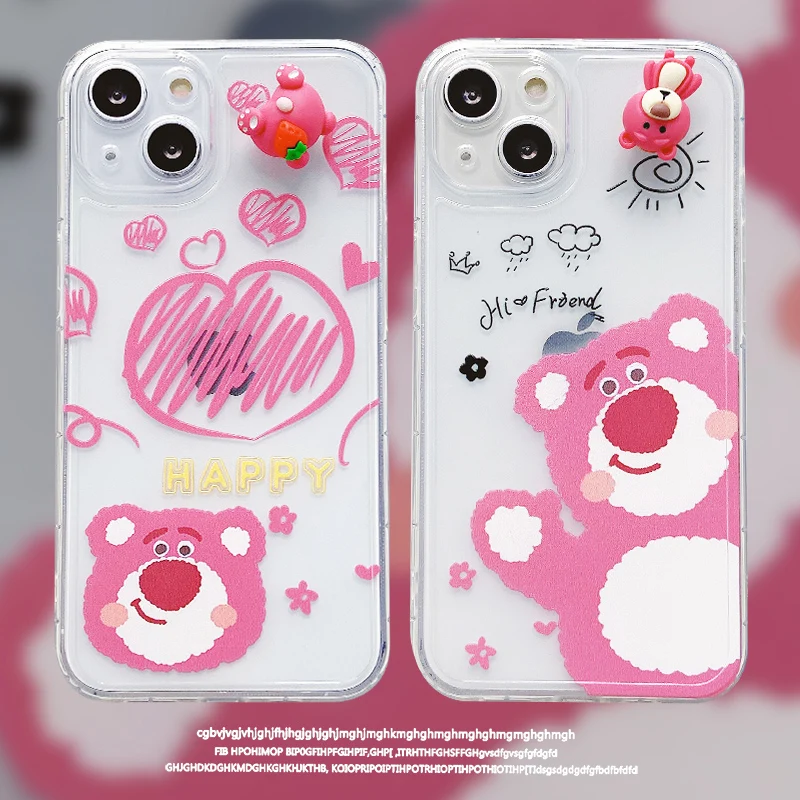 

Disney Hello Strawberry Phone Case for iPhone 11 12 13 mini pro XS MAX 8 7 6 6S Plus X 5S SE 2020 XR clear case