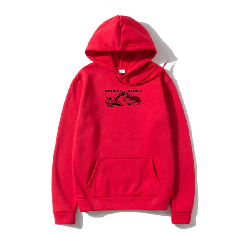 

2022 Fashion 100% Cotton Autumn Hoodys Excavator Safety Firs Outerwear Elegan Pullover Hoody