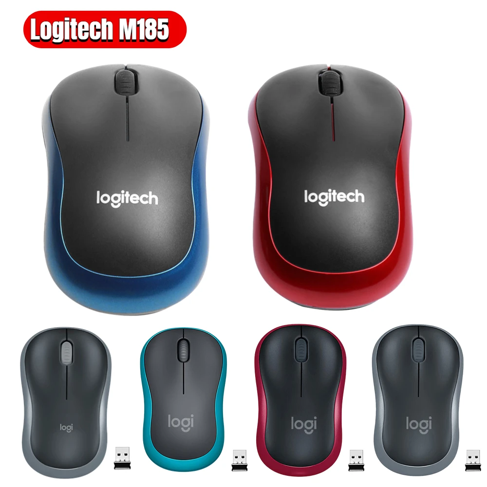 

Logitech M185 Wireless Mouse 2.4GHz USB 1000DPI Silent Optical Mice USB Receiver Optical Navigation Mice For Mac Os/Window 10/8