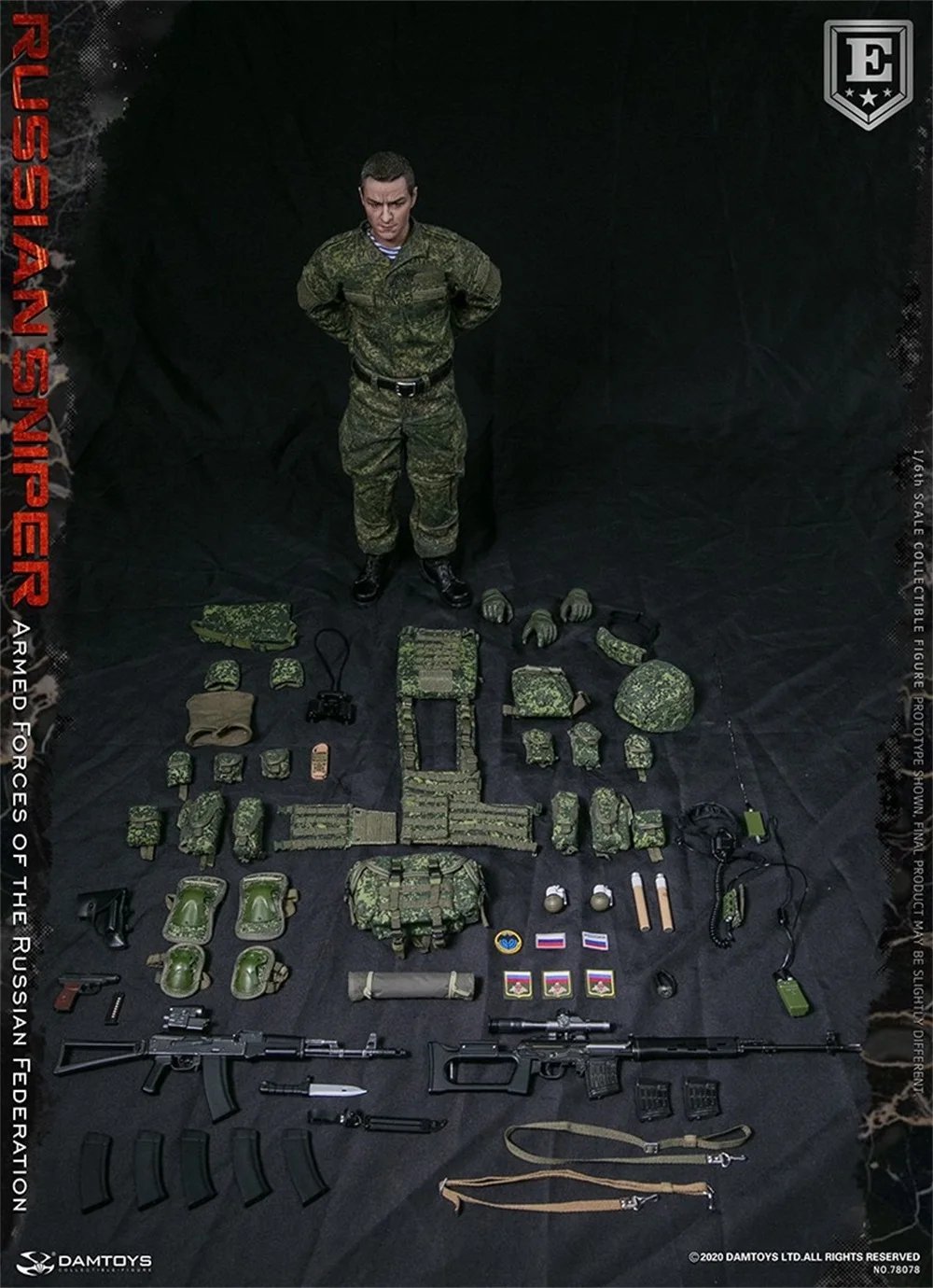 

1/6 DAMTOYS DAM 78078 Russian Federal Armed Forces Sniper Elite Version Full Set 12" Action Soldier Figures Model In Stock