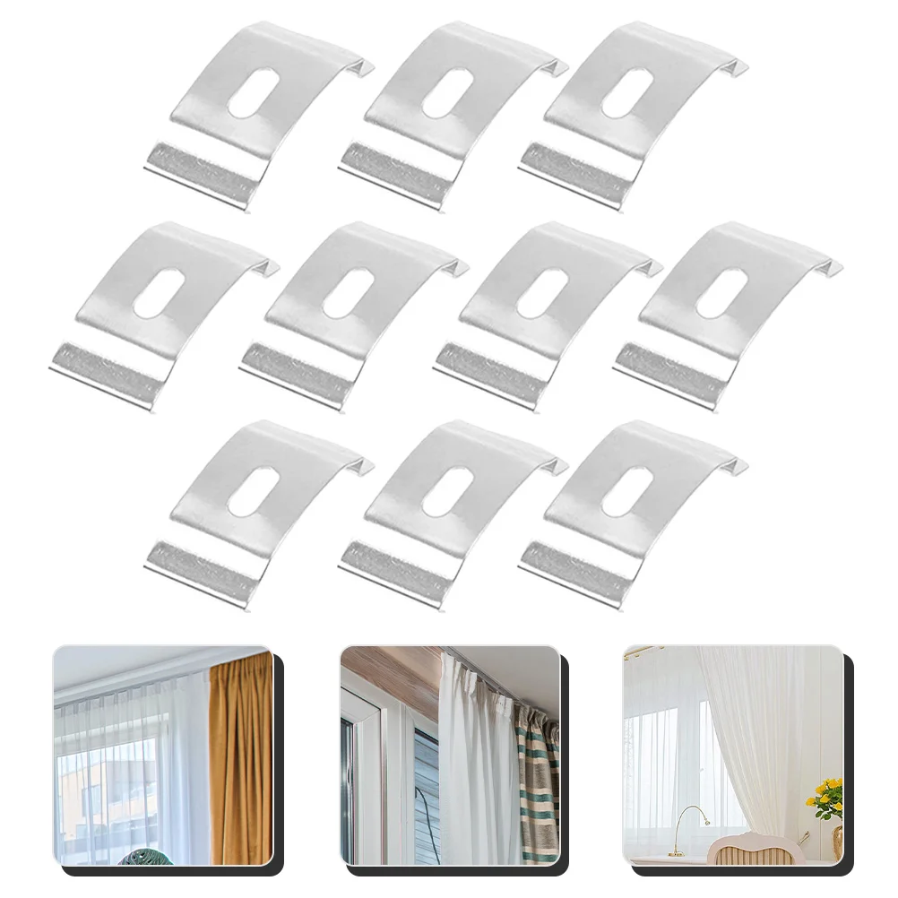 

10pcs Fixing Household Fixation Louver Curtain Bracket Metal Blind Tops Bracket Curtain Bracket Support Metal Louver Bracket