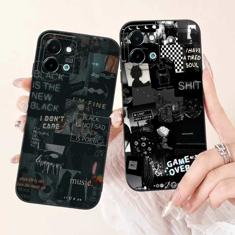 Fashion Painting Back Cover For Vivo Y28 Y28s Y03 Y03t Y18 Y18i Y18e Phone Case Marble Avocado Moon Night Gothic Fundas Soft TPU