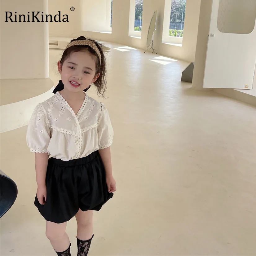 

RiniKinda Girls Shorts Summer Flower Bud Pants For Kids High Waist Children's Pumpkin Pants Toddler Bloomers Ruffle Shorts