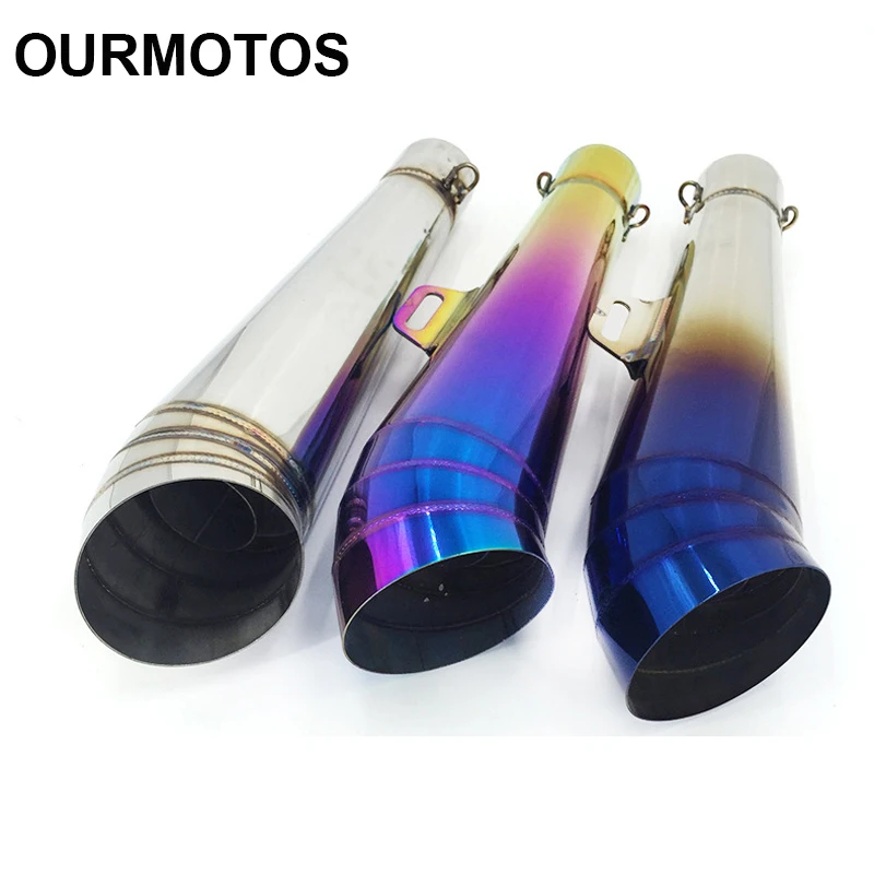 

Ourmoto Универсальный мотоциклетный глушитель выхлопные зажимы турбо горшок глушитель труба дБ убийца для