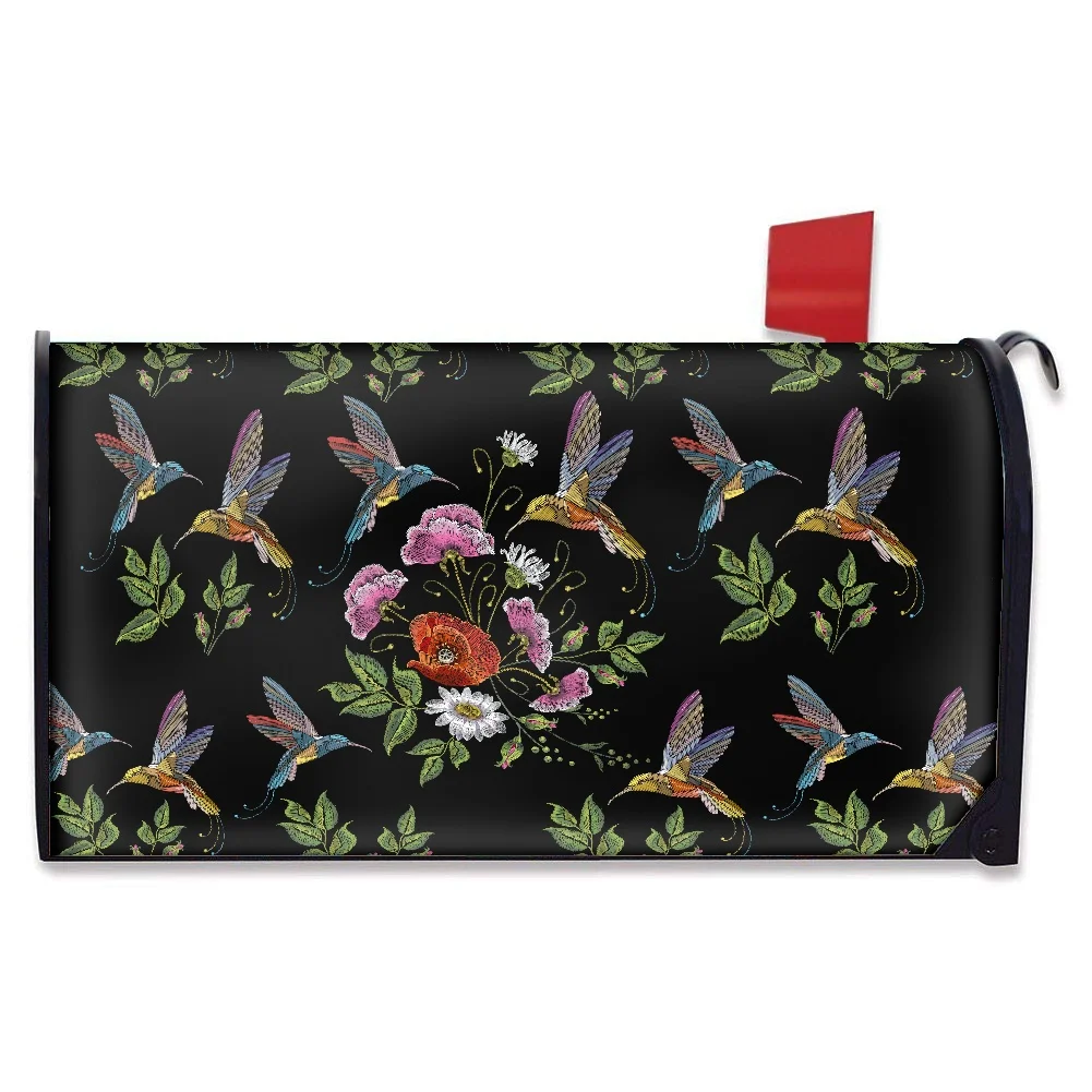 

Mailbox Cover Classic Style Flowers and Hummingbird Mail Box Protection Garden Post Box Cover Letterbox Covers Custom