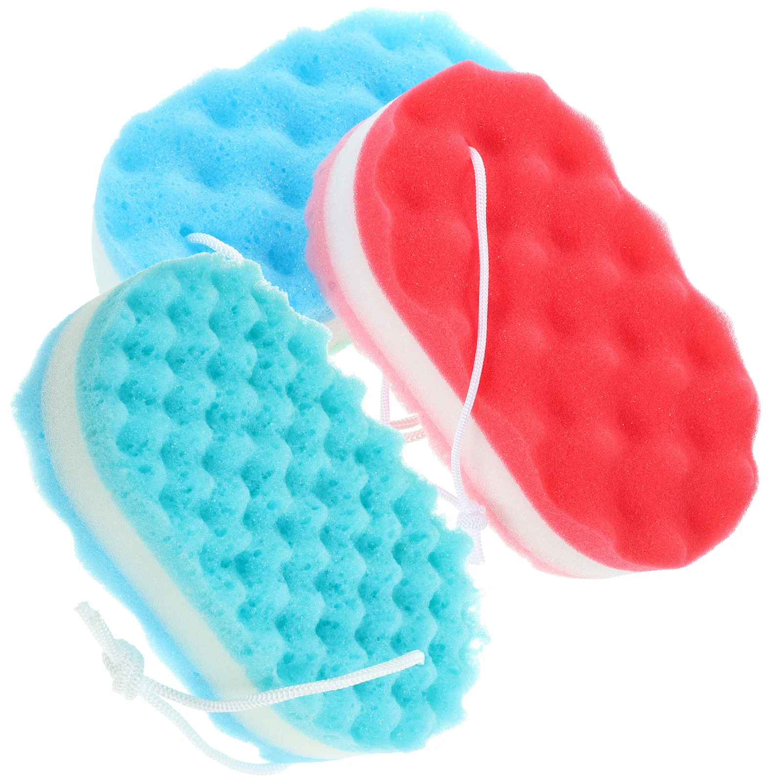 

9 Pcs Bath Sponges Hotel Bathing Portable Shower Wave Comfortable Seaweed Filter Cotton Household Scrubbers
