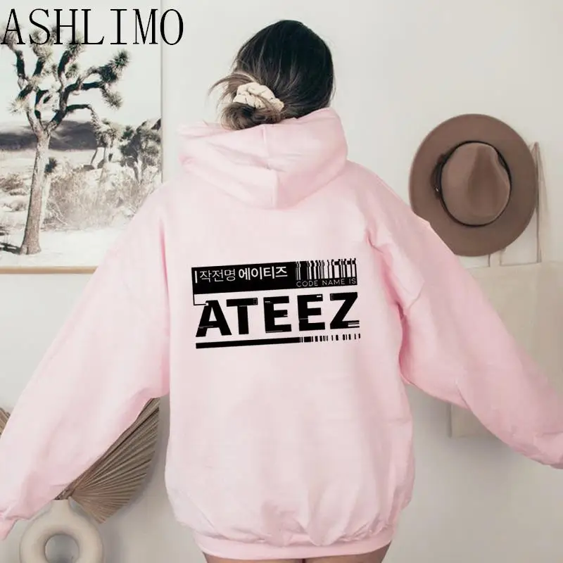 

Женская толстовка в стиле хип-хоп с надписью ATEEZBack, Осень-зима 2022, Модный повседневный пуловер унисекс для пар, уличный Свитшот