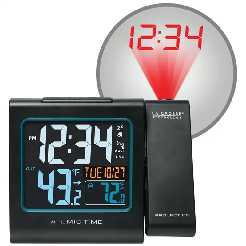 

Color Projection Alarm clock with Outdoor Temperature and Charging USB port