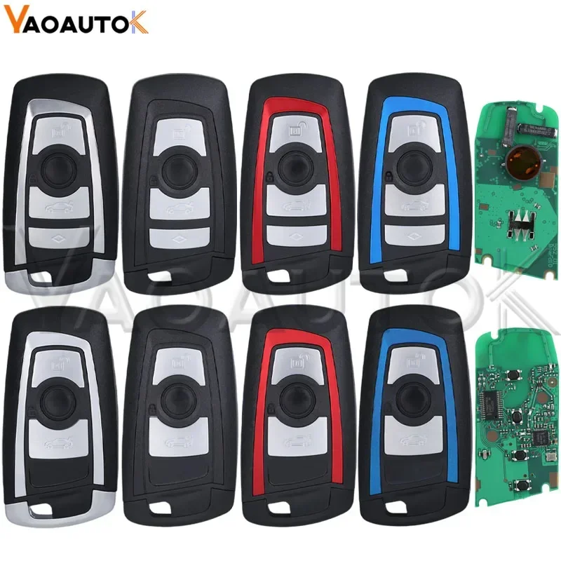 Фото Умный дистанционный автомобильный ключ для BMW 3 5 7 серии X3 X5 F10 F30 FFEM BDC CAS4 CAS4+ ID49 Чип 315/434/868 МГц Бесключевой ключ Go 3/4 с кнопками №1